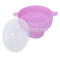 Silicone popcornbowl with handle popcorn bucket with lid